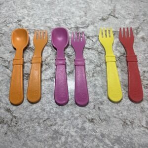 Colorful Toddler Misc Forks and Spoons 6 Piece Safe Reusable Kids Utensils READ